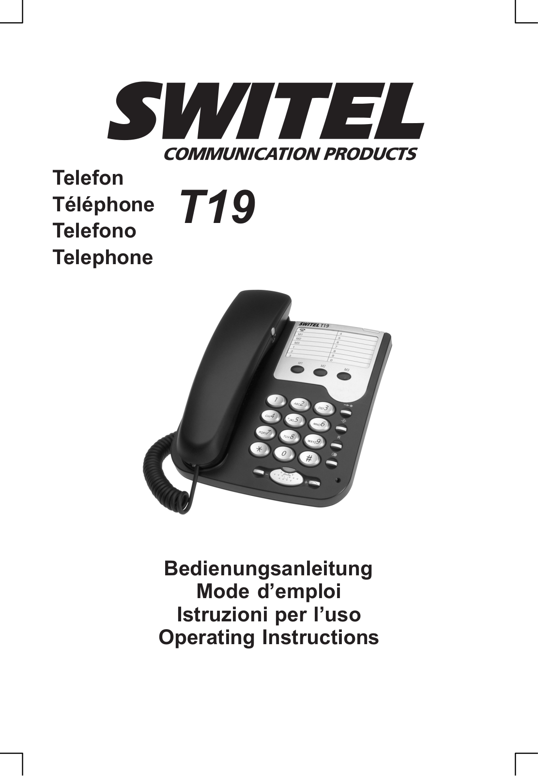 switel T19 Operating Instructions Manual