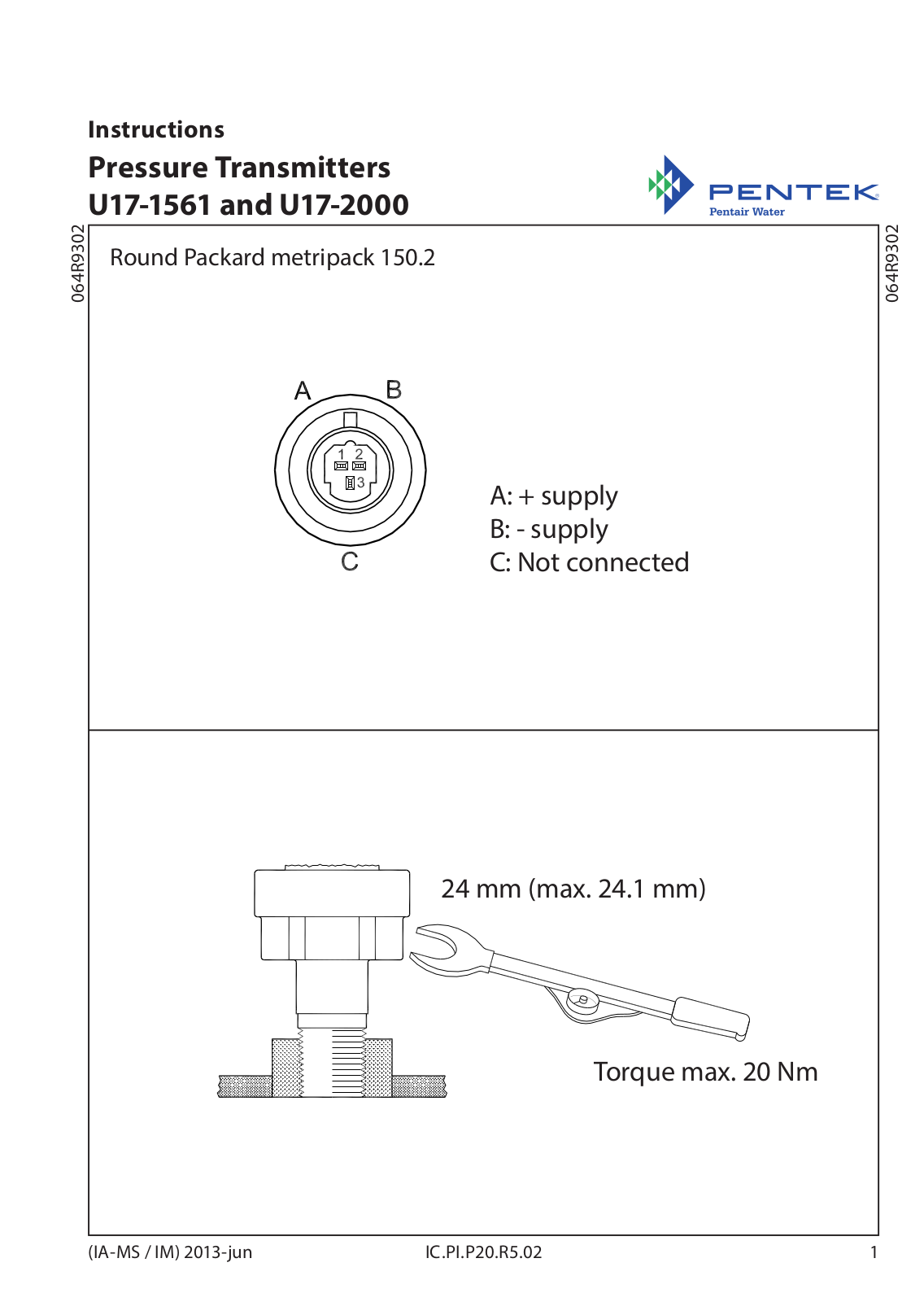 Danfoss U17-1561, U17-2000 Installation guide