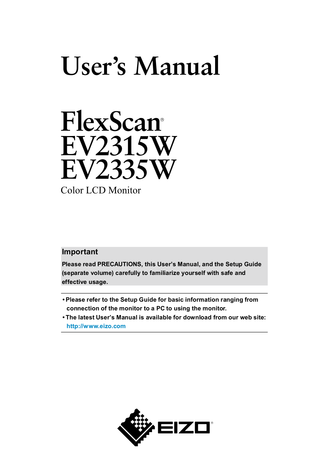 Eizo EV2315W User Guide