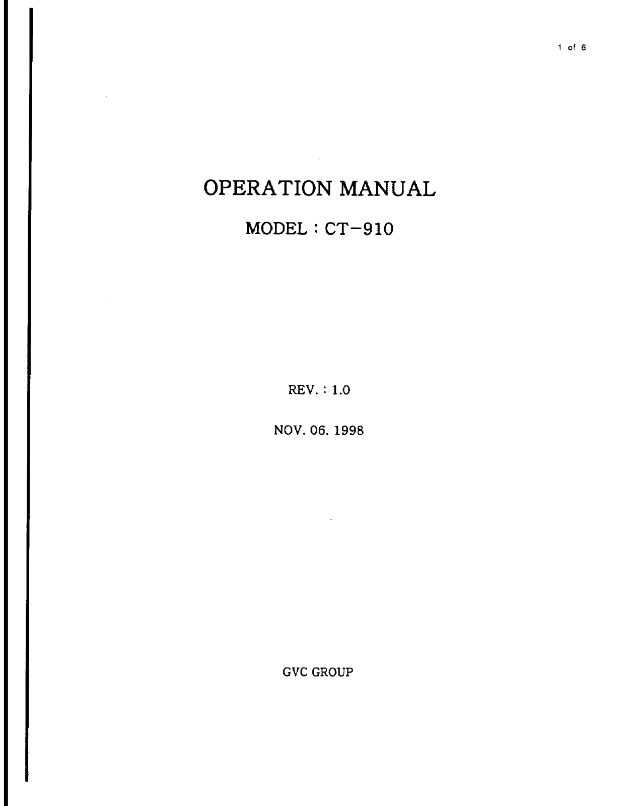 GVC CT910 Users Manual