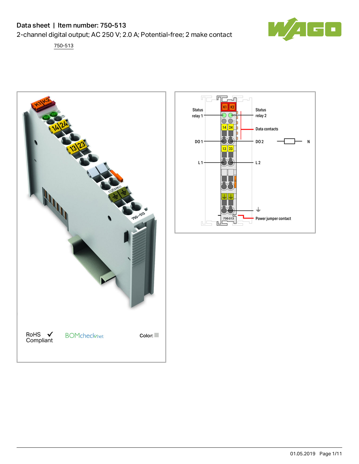 Wago 750-513 Data Sheet