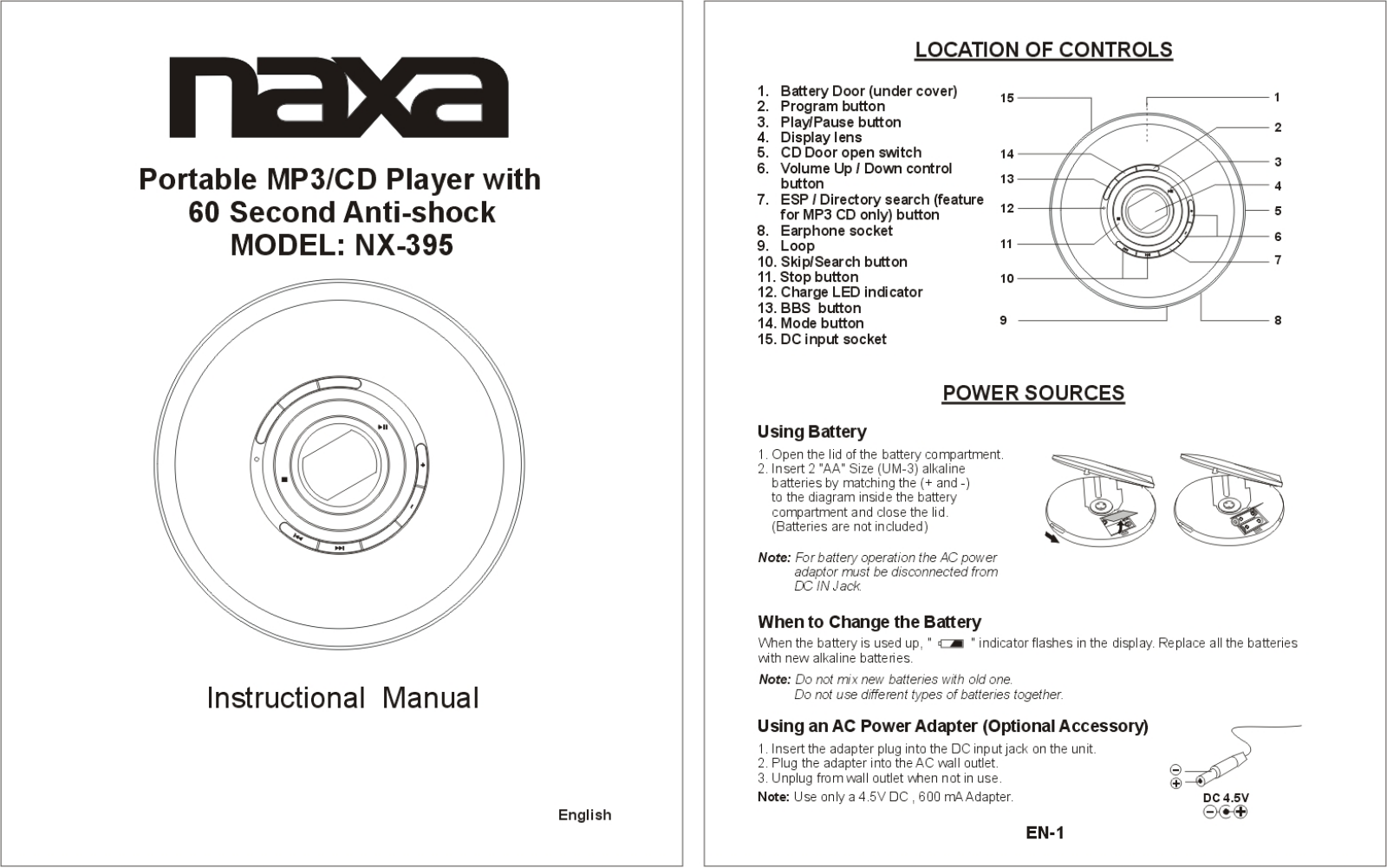 Naxa NX-395 User Manual