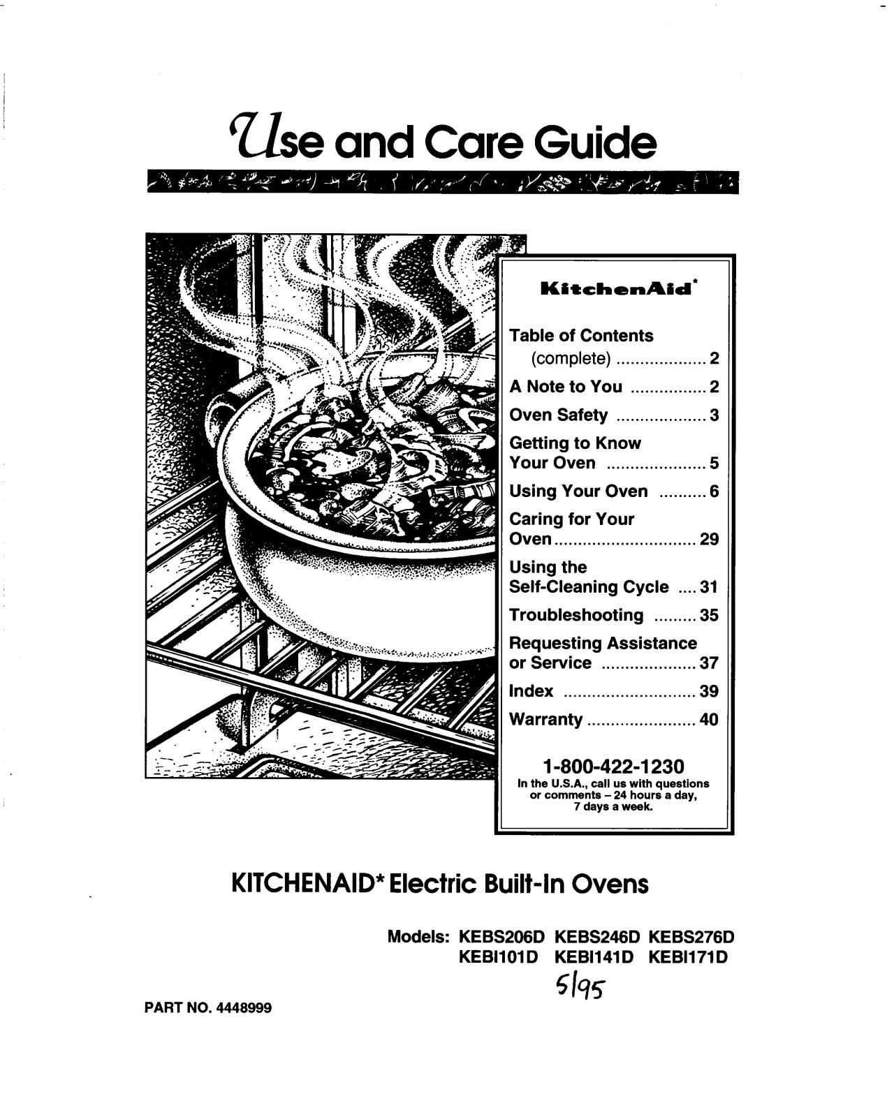 KitchenAid KEBS276D, KEBS246D, KEBS206D User Manual