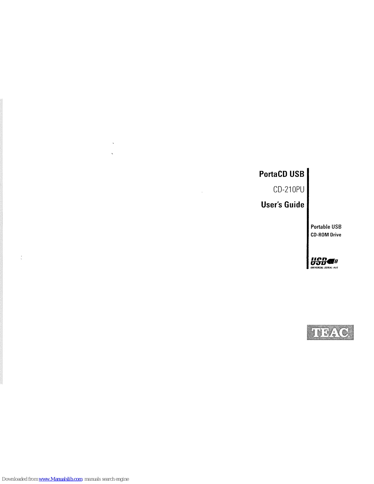 Teac PortaCD USB User Manual