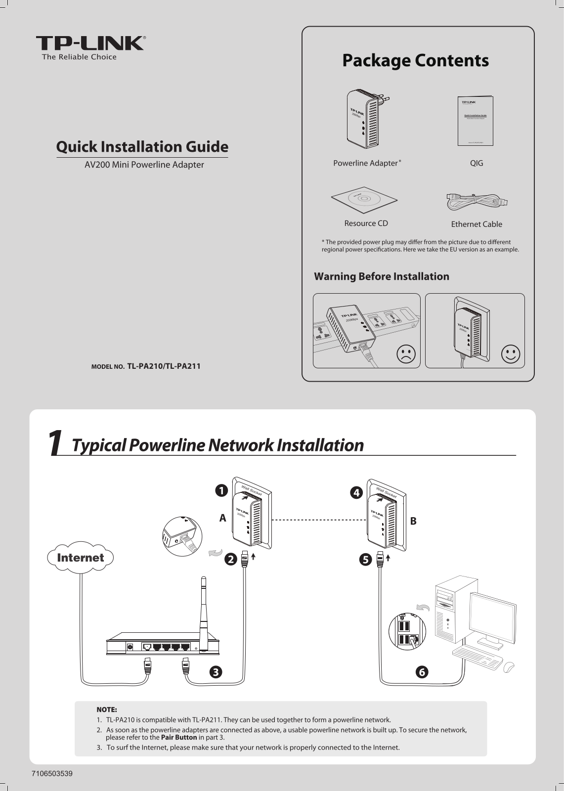 TP-LINK TL-PA210, TL-PA211 User guide