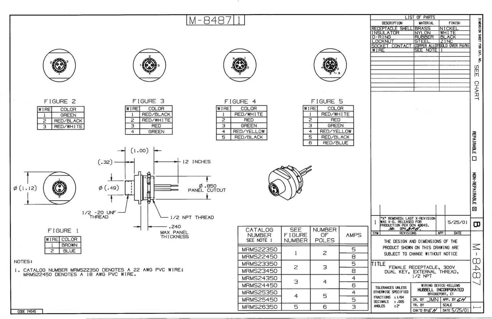 Hubbell MRMS22350 Reference Drawing