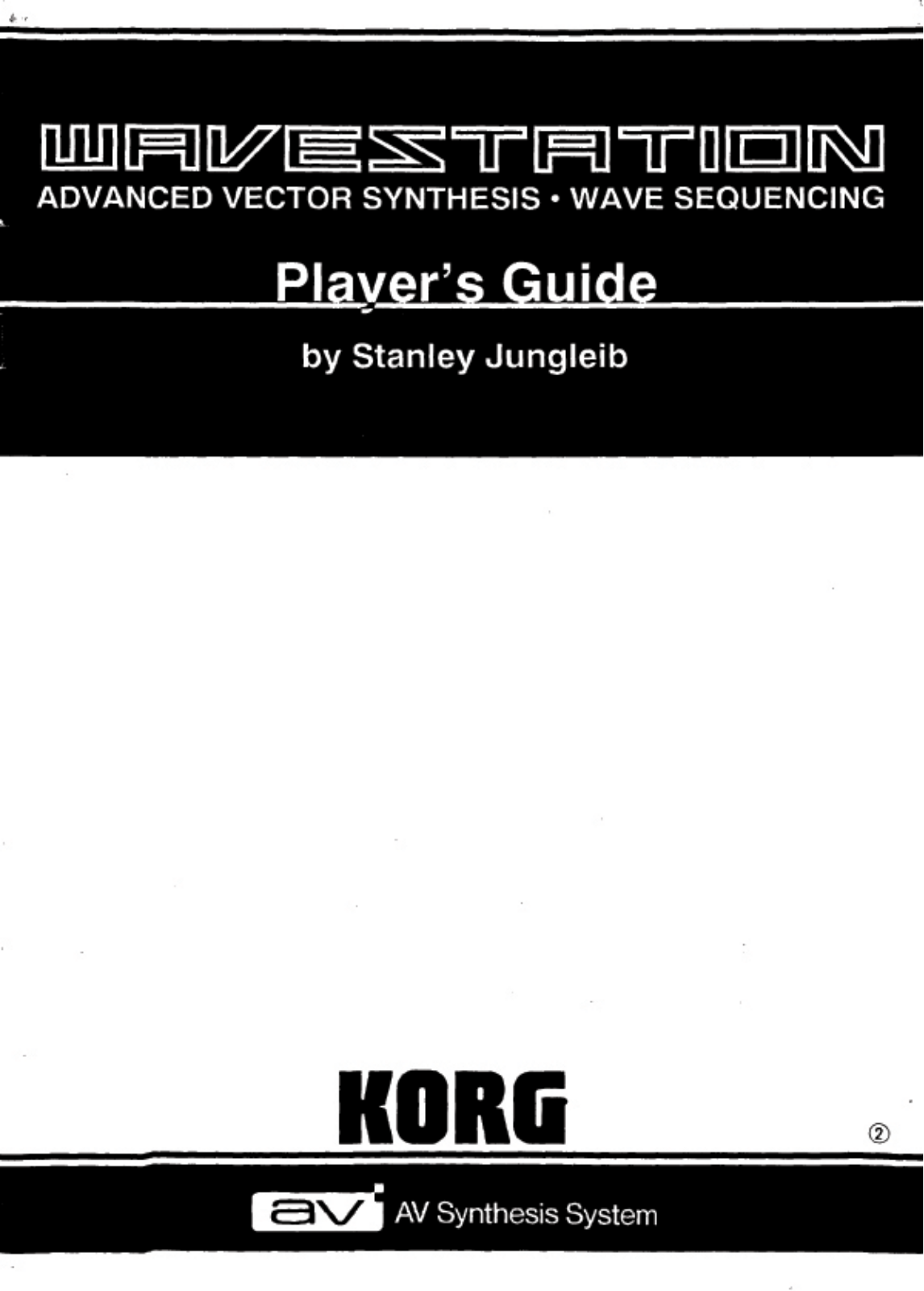 Korg Wavestation A/D User Manual