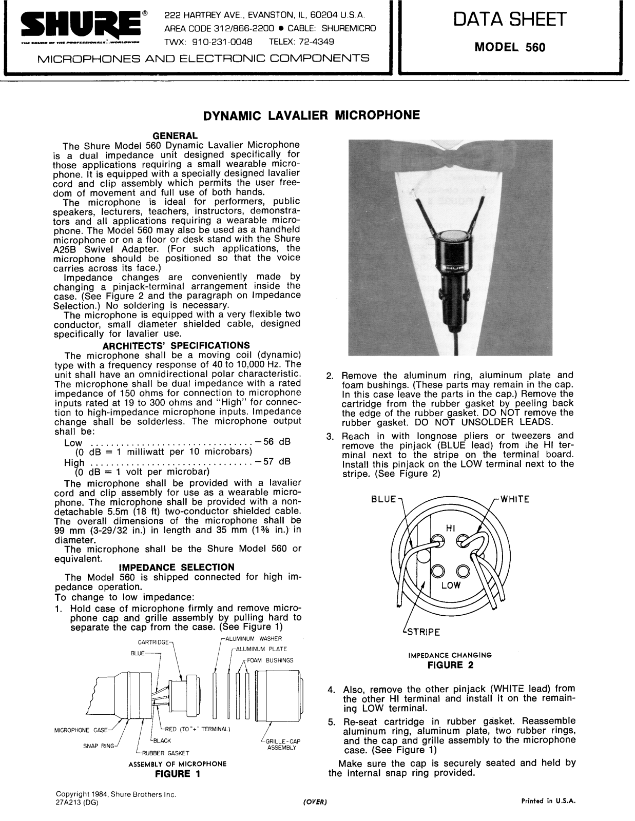 Shure 560 User Guide