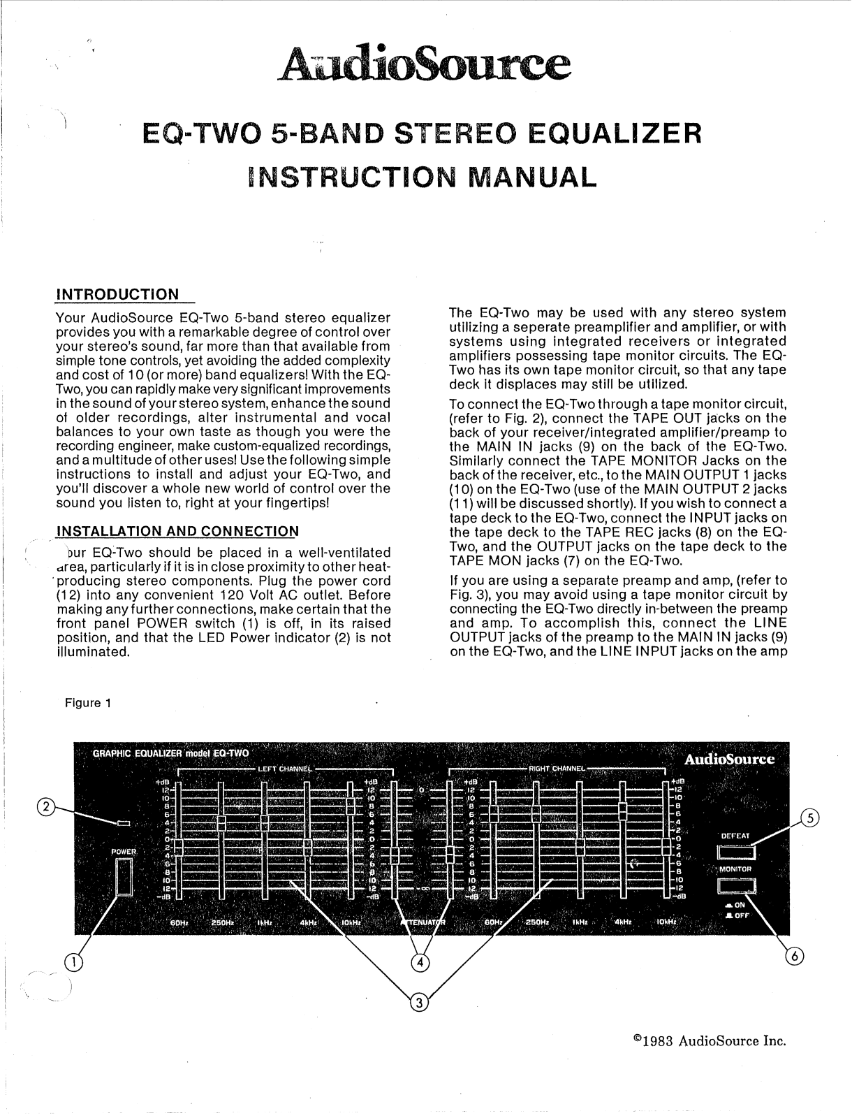 Audio Source EQ2 Owner's Manual