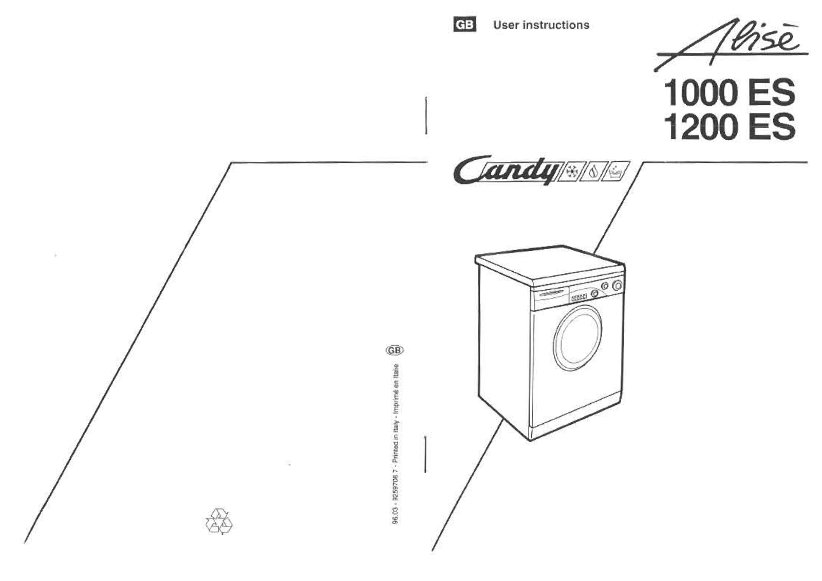 Candy ALISE 1000 ES, ALISE 1200 ES User Manual