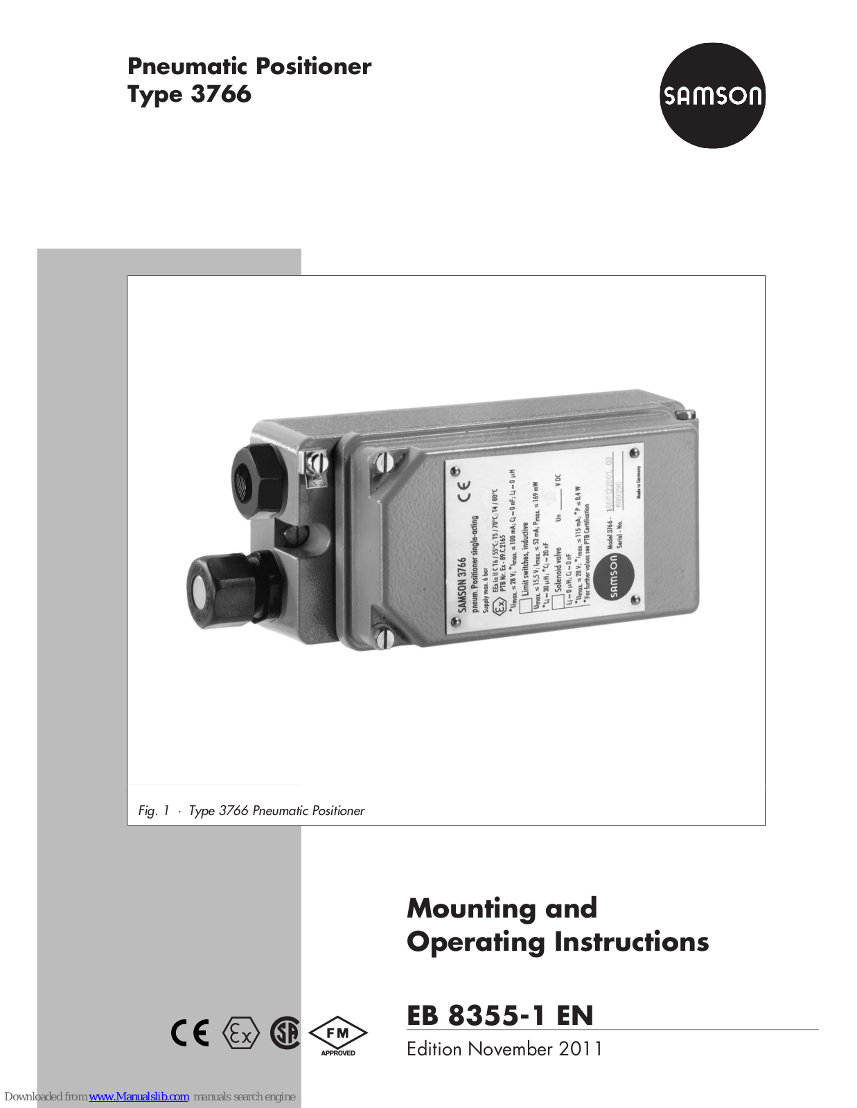 Samson Type 3766 Mounting And Operating Instructions