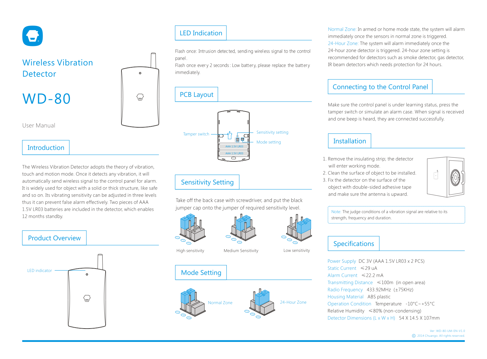 Chuango WD-80 Instruction manual - ManualMachine.com
