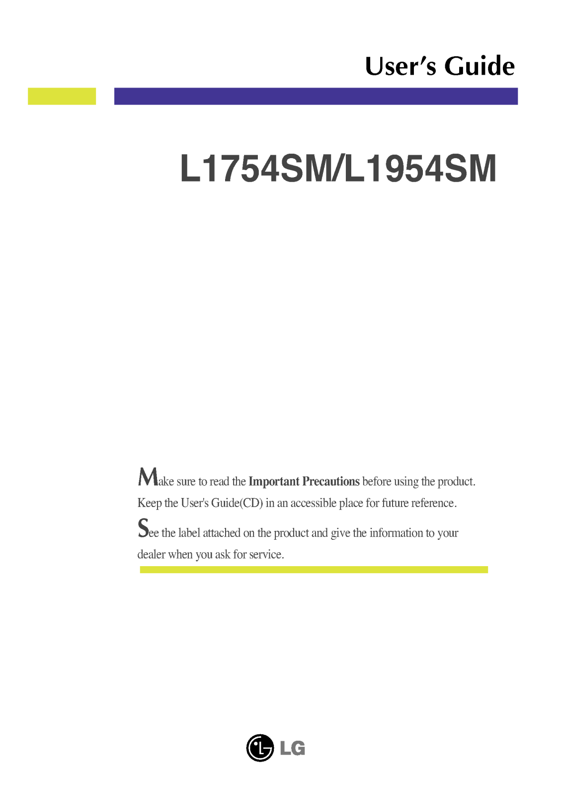 LG L1754SM-PF.AEKOAPN, L1754SM-PF User Manual