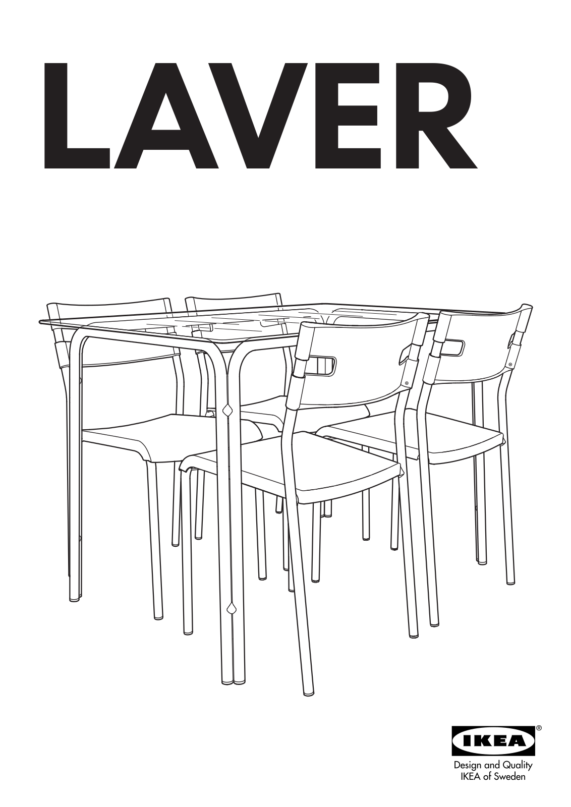 IKEA LAVAR TABLE W- 4 CHAIRS Assembly Instruction