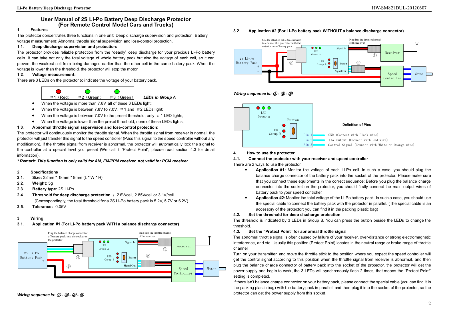 Hobbywing Multi-Function LiPo Battery Protector User Manual