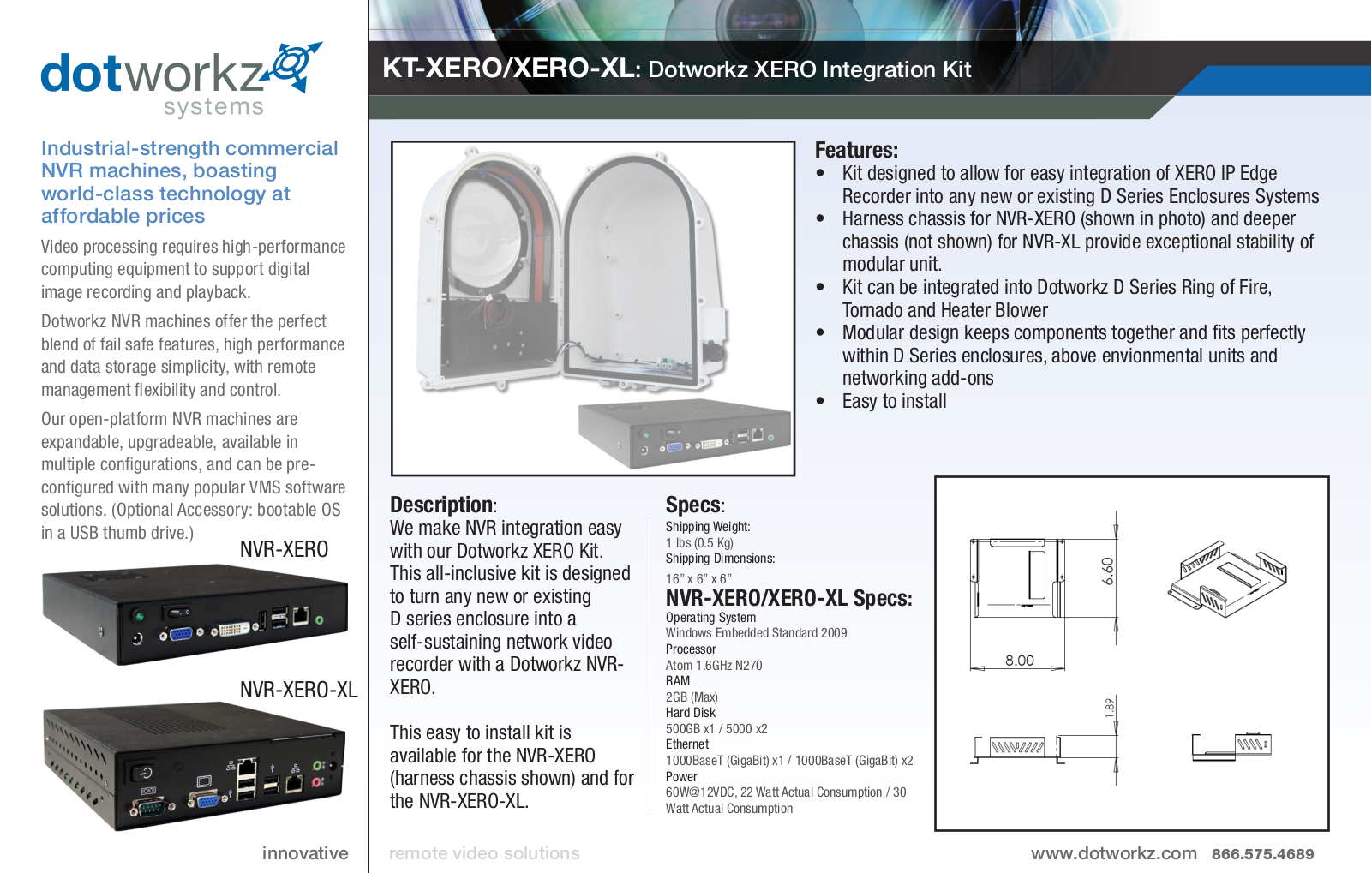 Dotworkz KT-XERO-XL Specsheet - ManualMachine.com