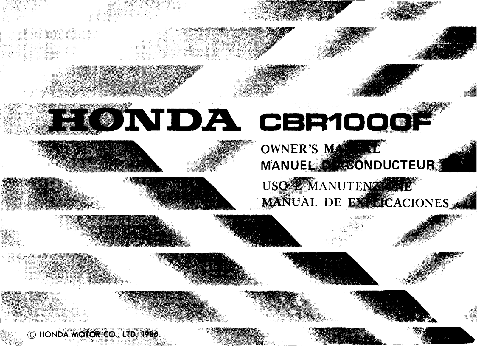 Honda CBR1000FH 1987 Owner's Manual