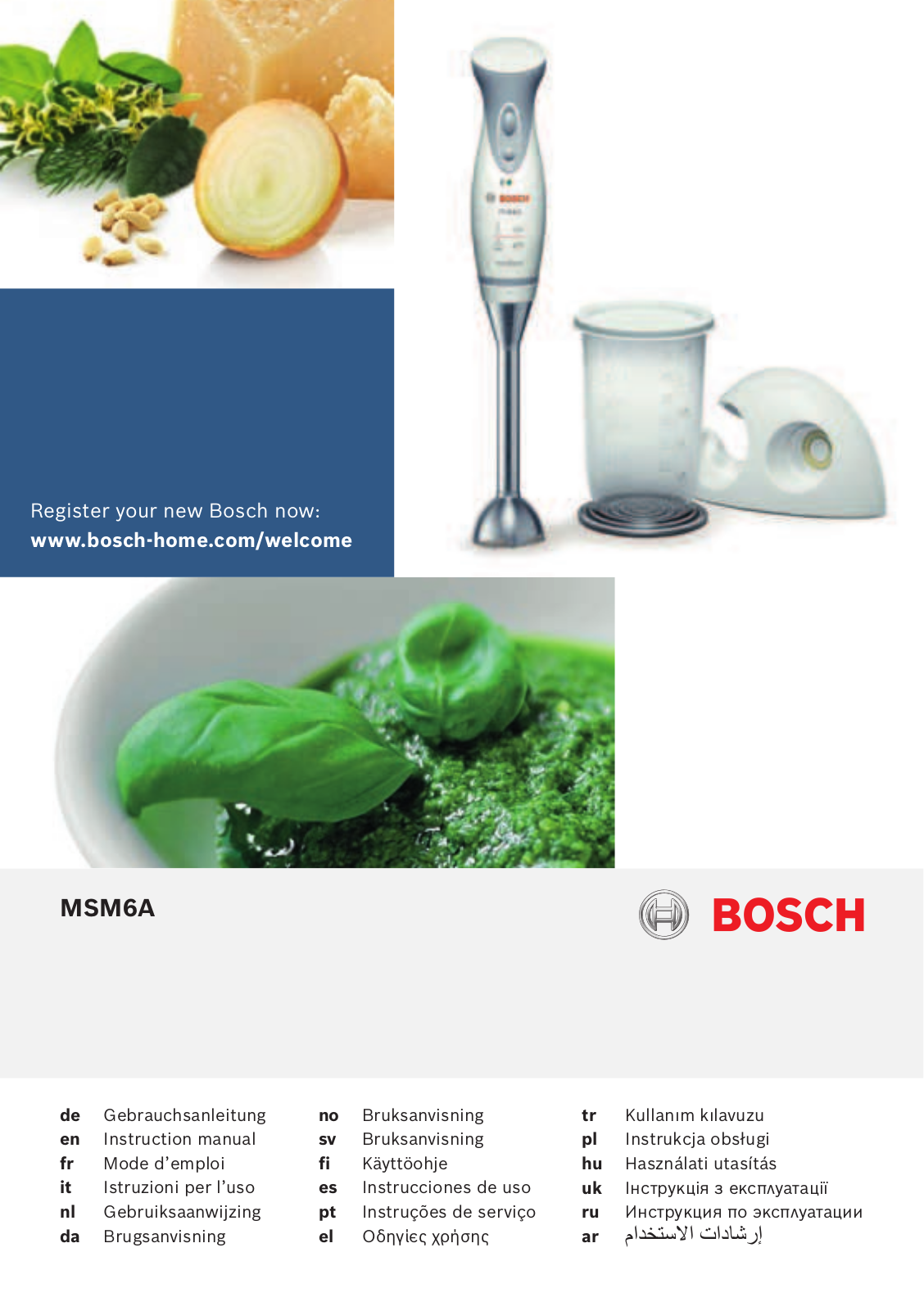 Bosch MSM6A3R Instruction manual