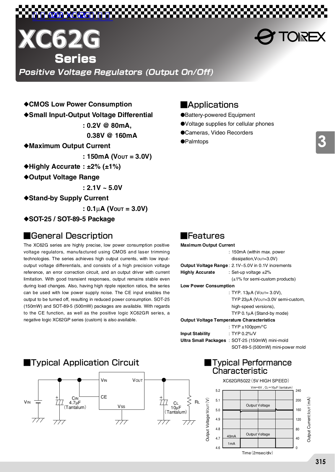 TOREX XC62G User Manual