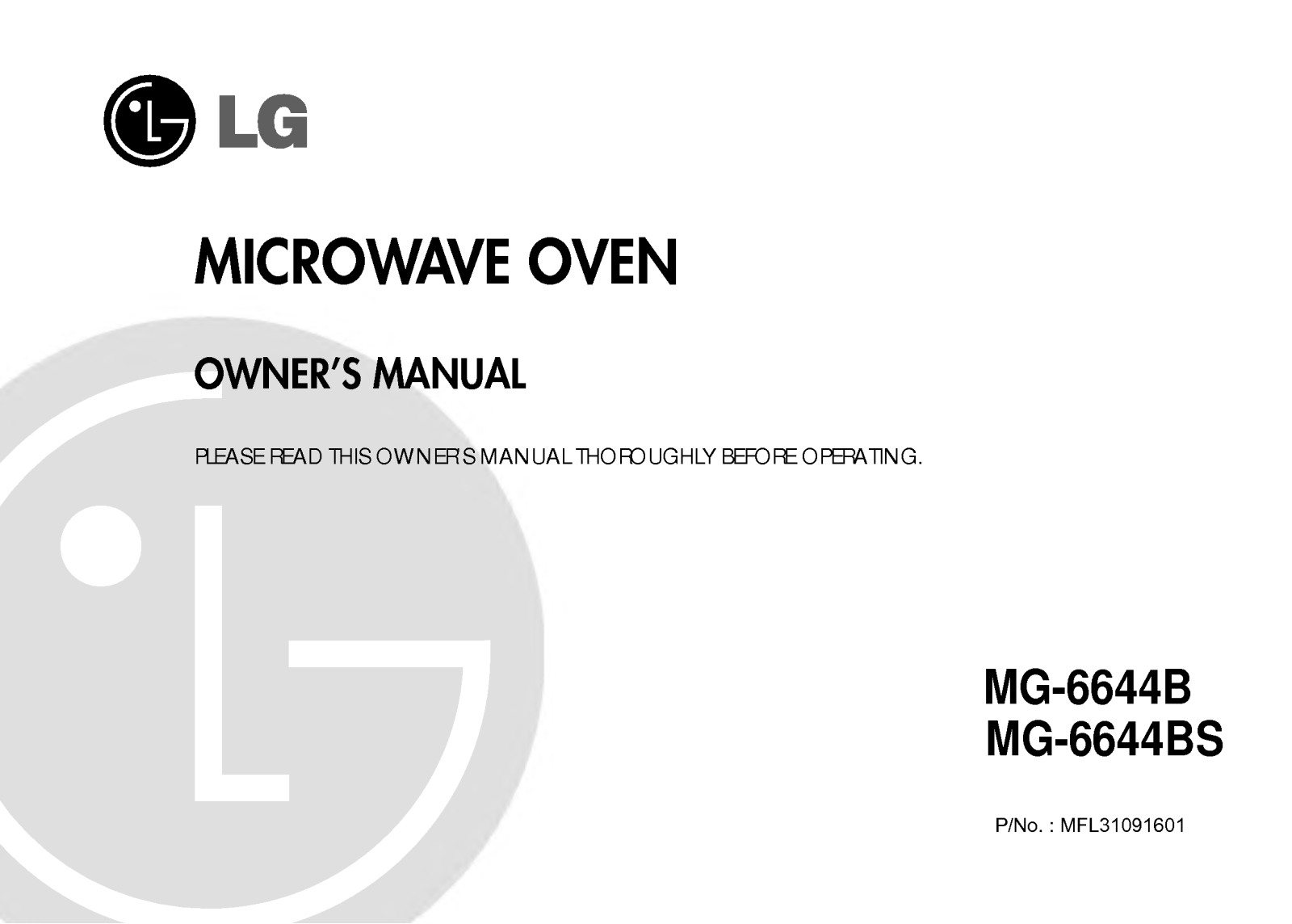 LG MG-6644B User Manual