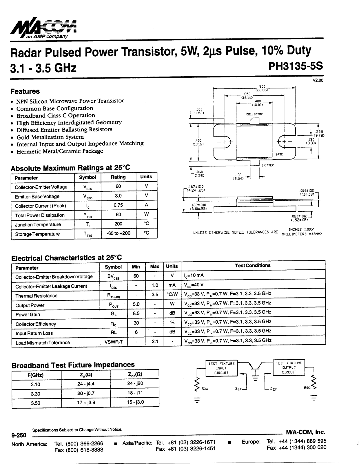 M A COM PH3135-5S Datasheet