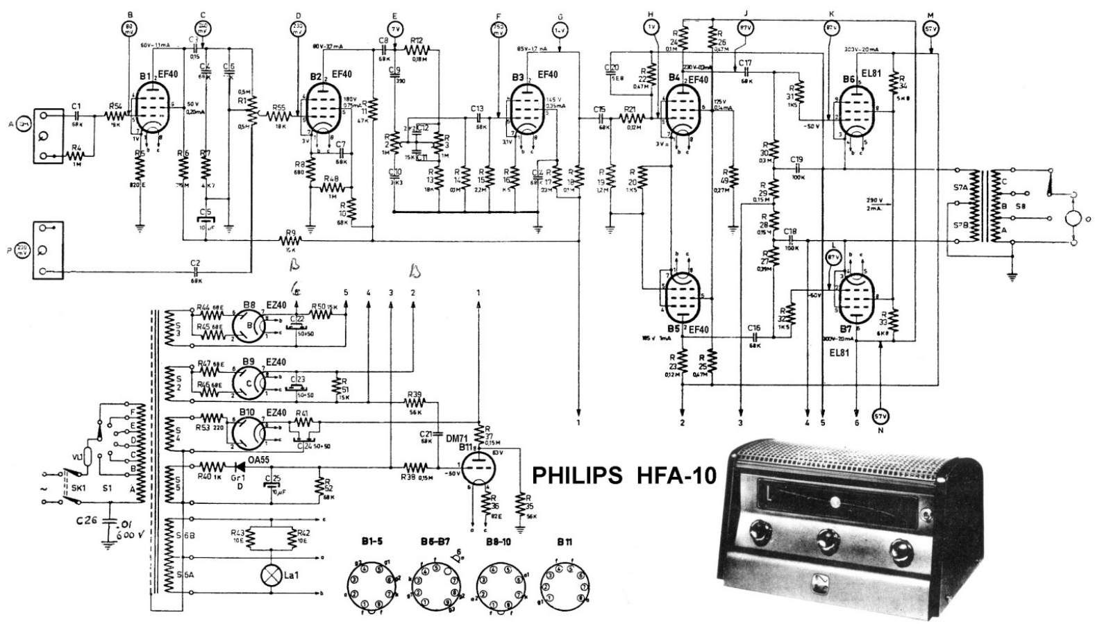 Philips HFA-10 Schematic