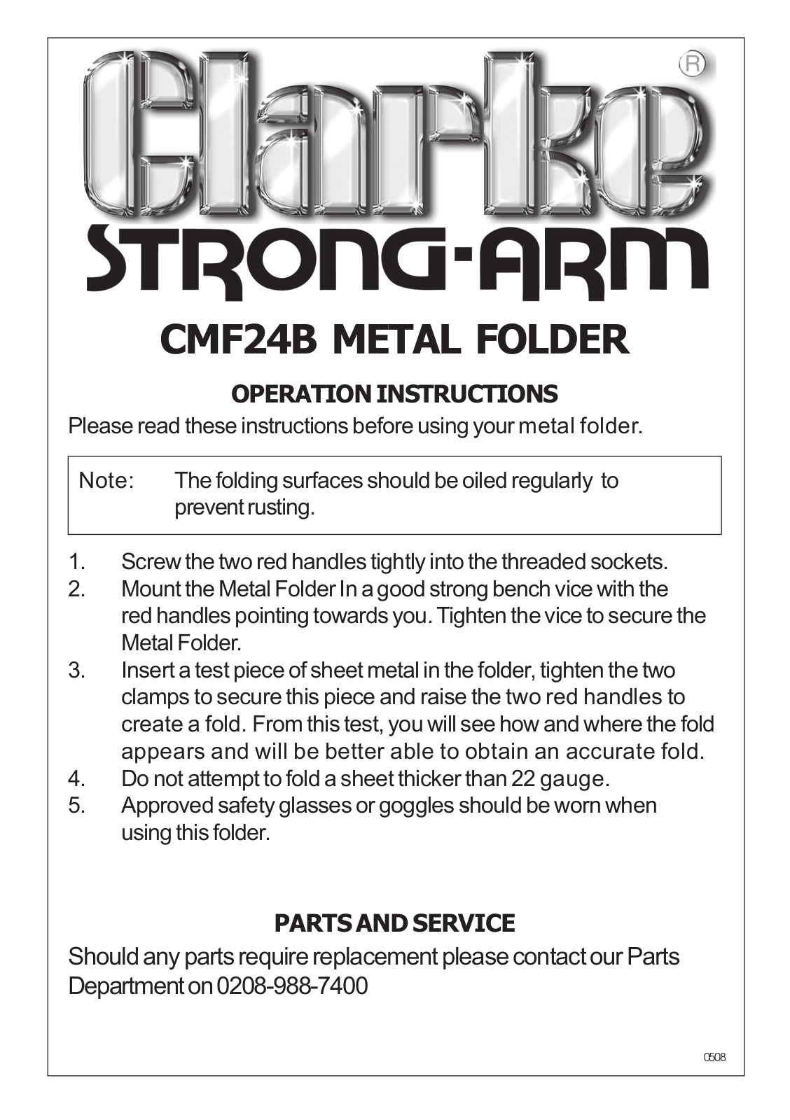 Clarke CMF 24B, 7630067 User guide - ManualMachine.com