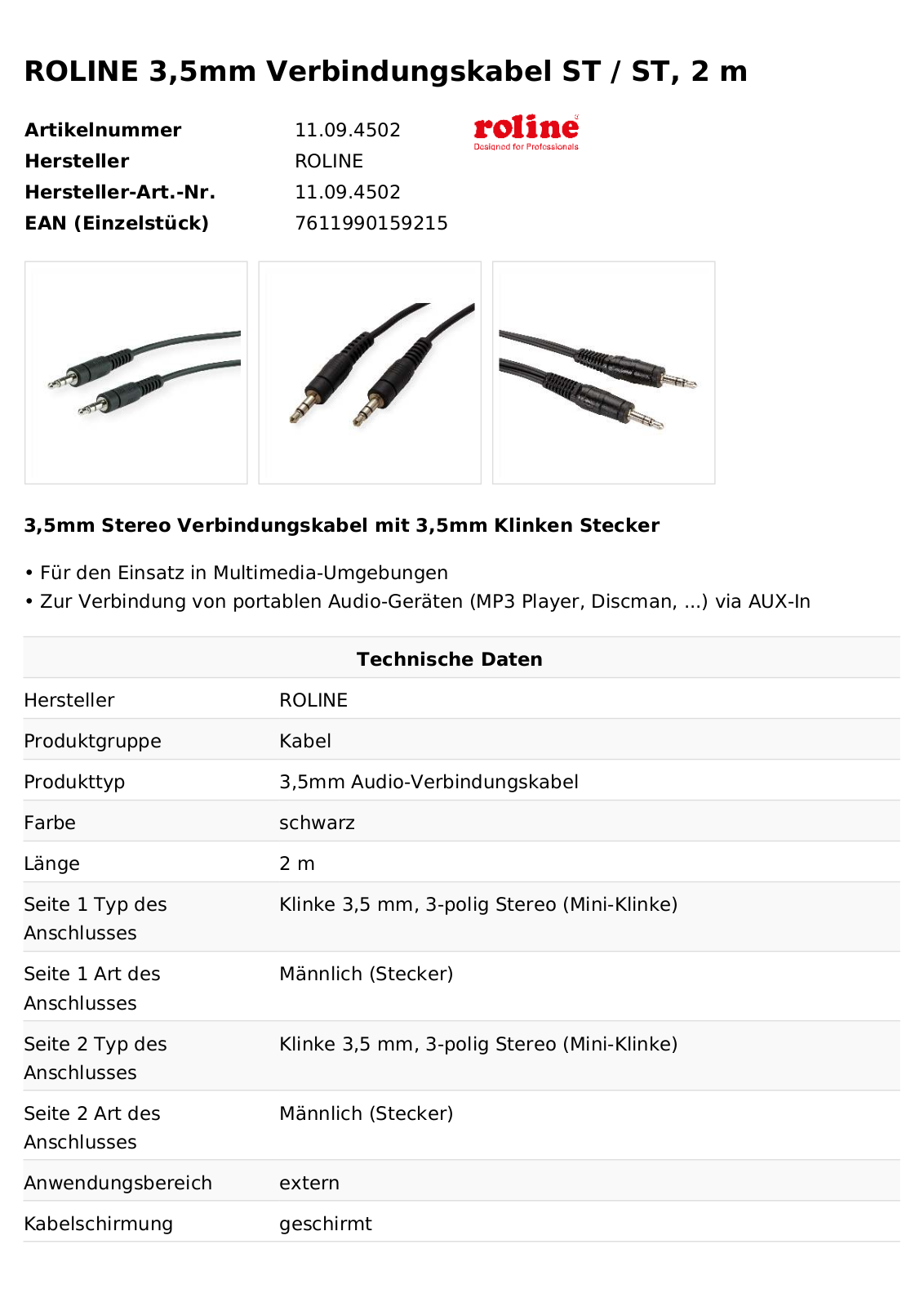 ROLINE 11094502 Datasheet - ManualMachine.com