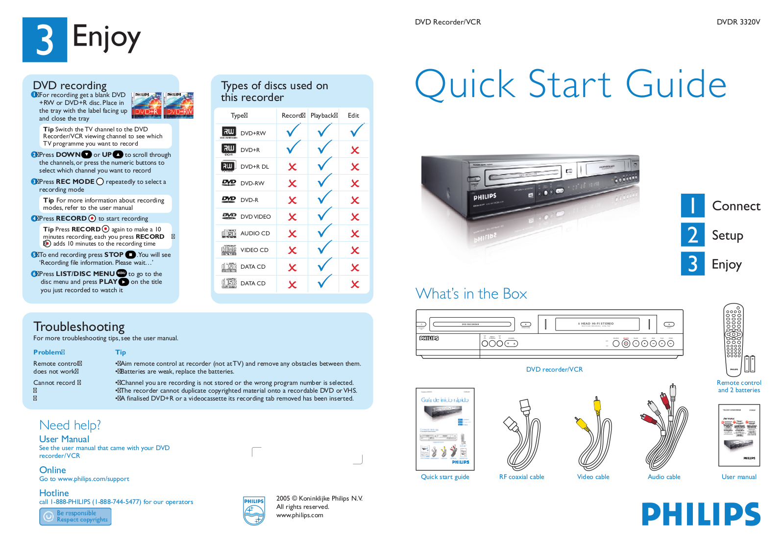 Philips DVDR3320V-37 User Manual