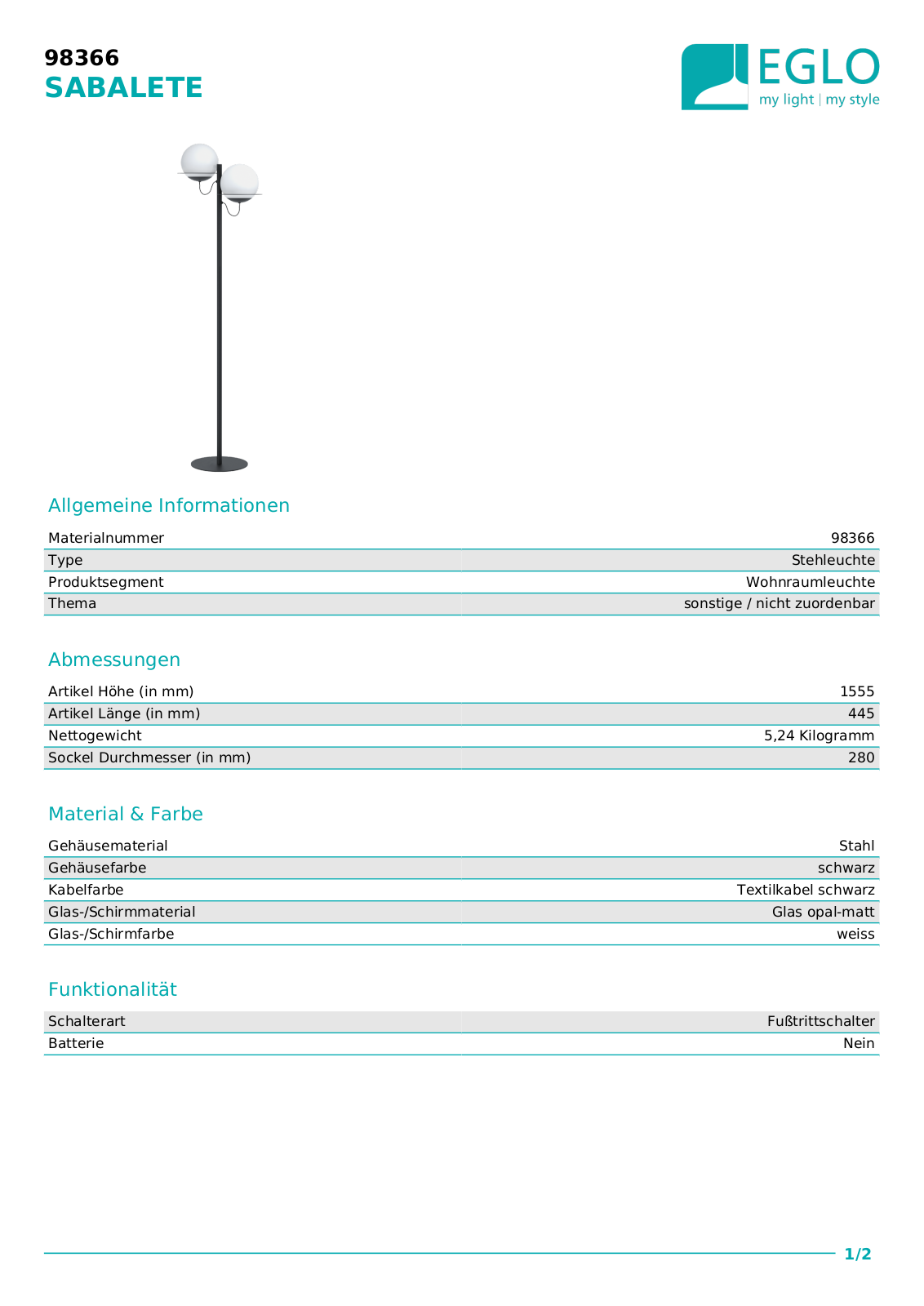 Eglo 98366 Service Manual