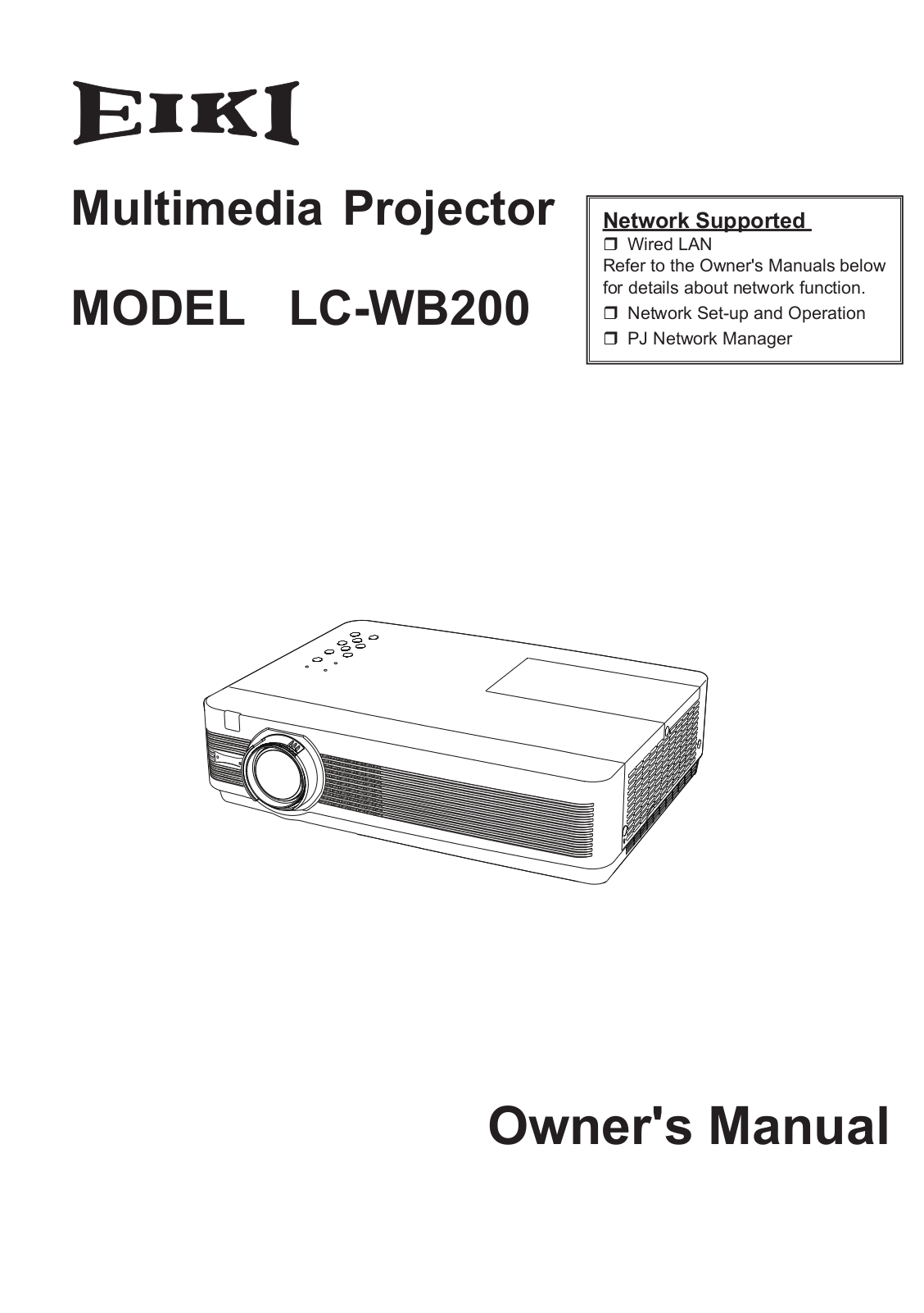 EIKI LC-WB200, LC-WB200W User Manual