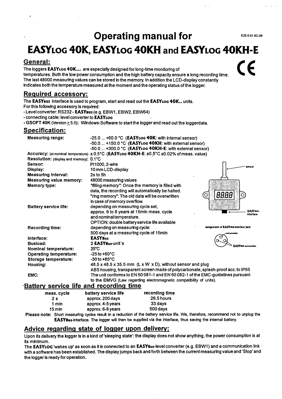 Greisinger EASYLOG 40 K User guide