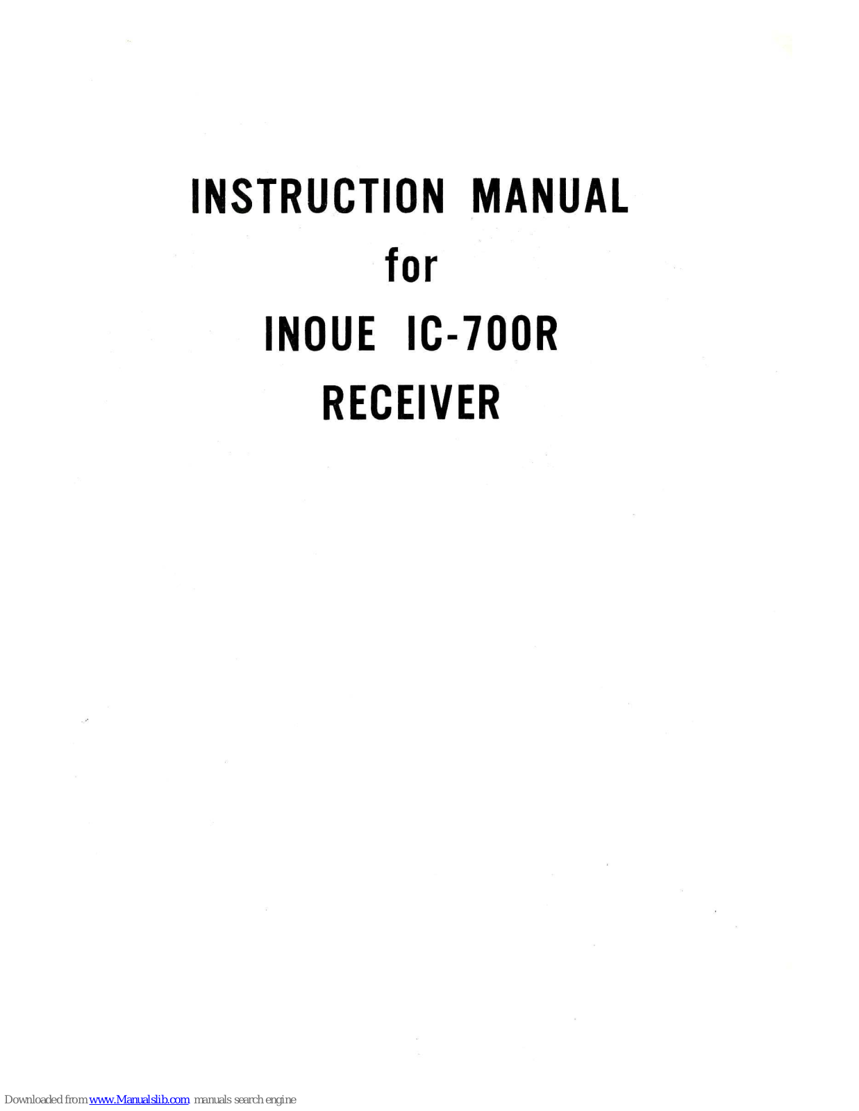 Icom IC-700R Instruction Manual