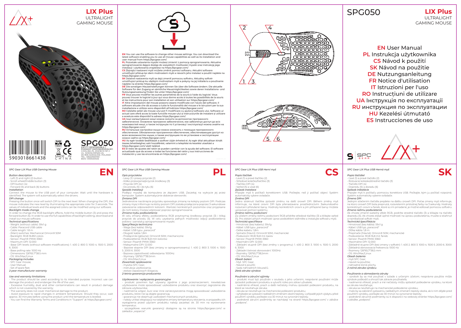 SPC GEAR Lix Plus PMW3360 User guide - ManualMachine.com