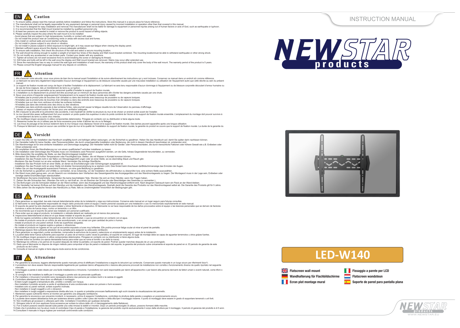 NewStar LED-W140 User Manual