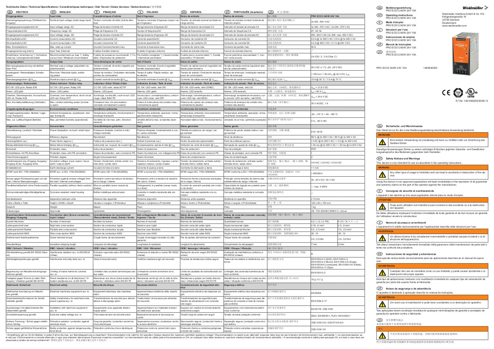 Weidmüller 1469540000 User guide