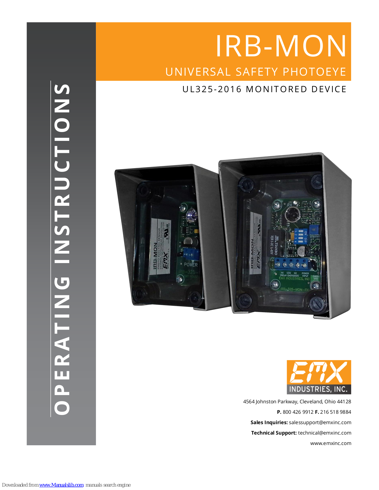 EMX Industries, Inc. IRB-MON Operating Instructions Manual