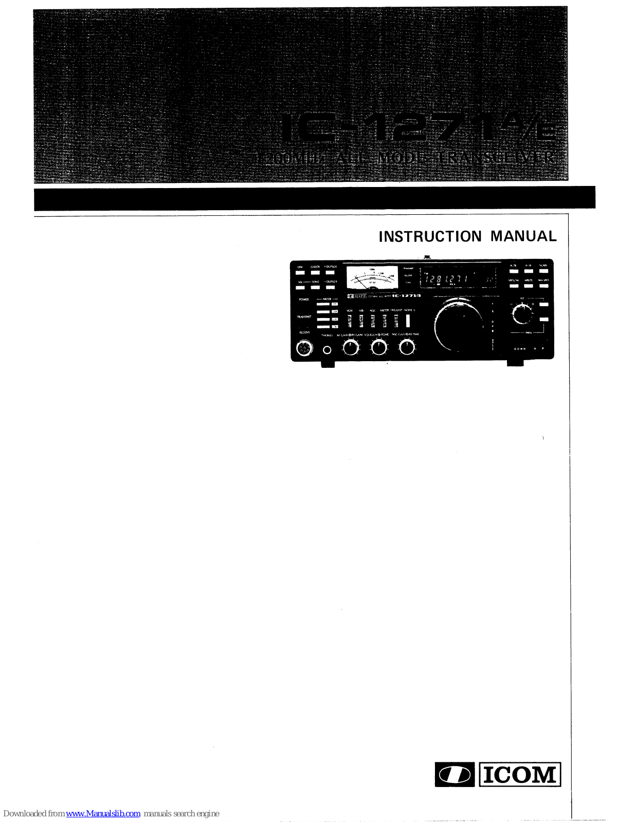 Icom IC-1271A, IC-1271E Instruction Manual