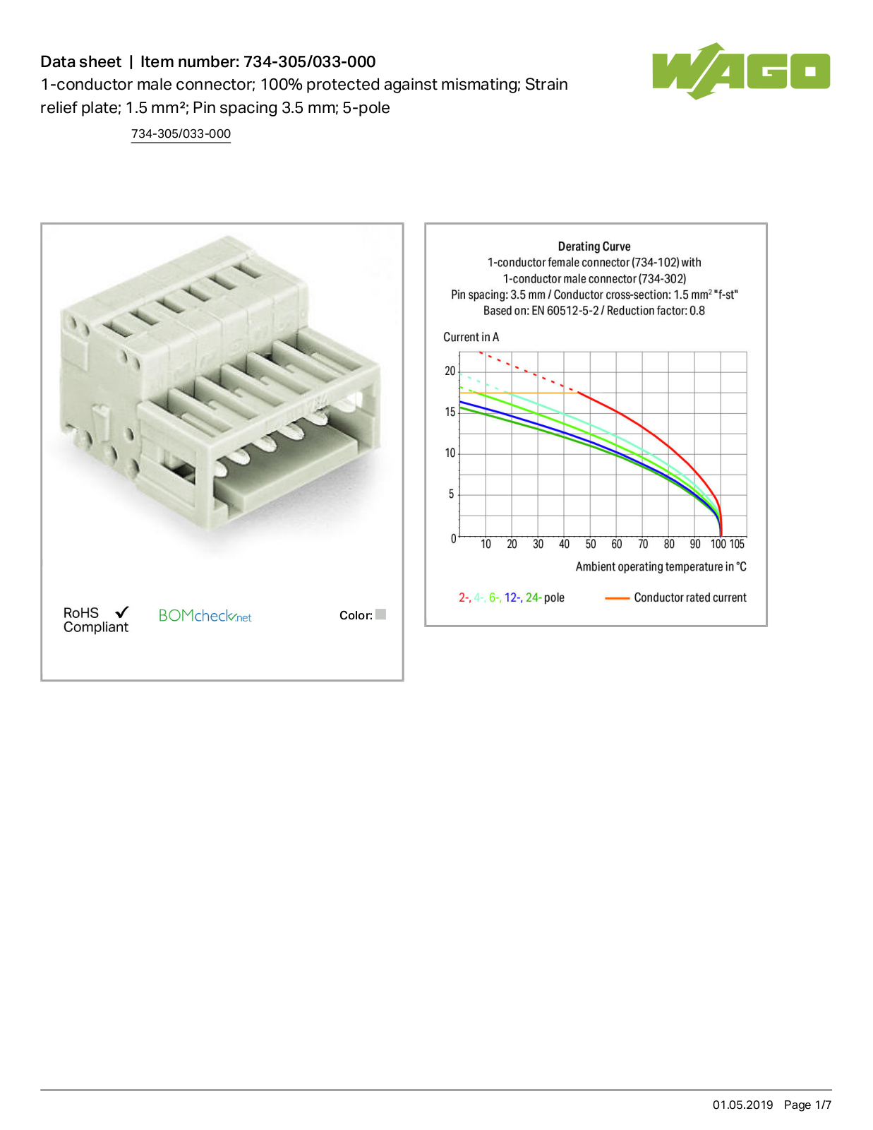 Wago 734-305/033-000 Data Sheet