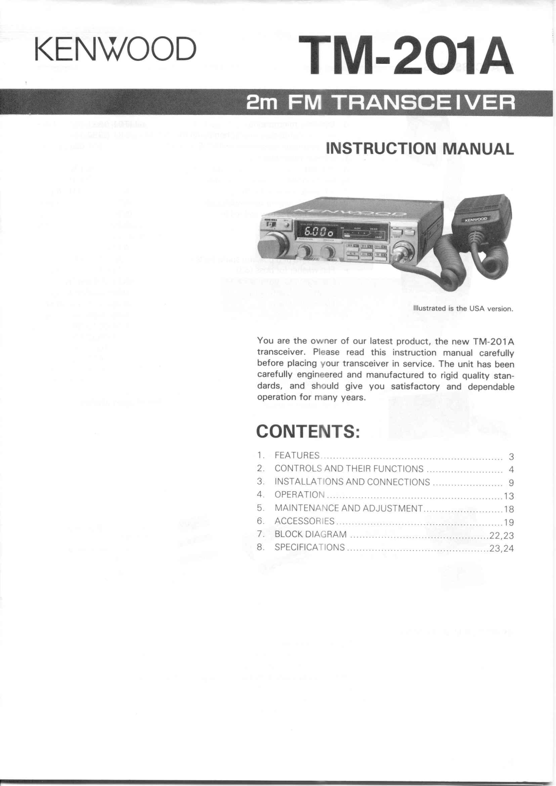 Kenwood TM-201A Owner's Manual