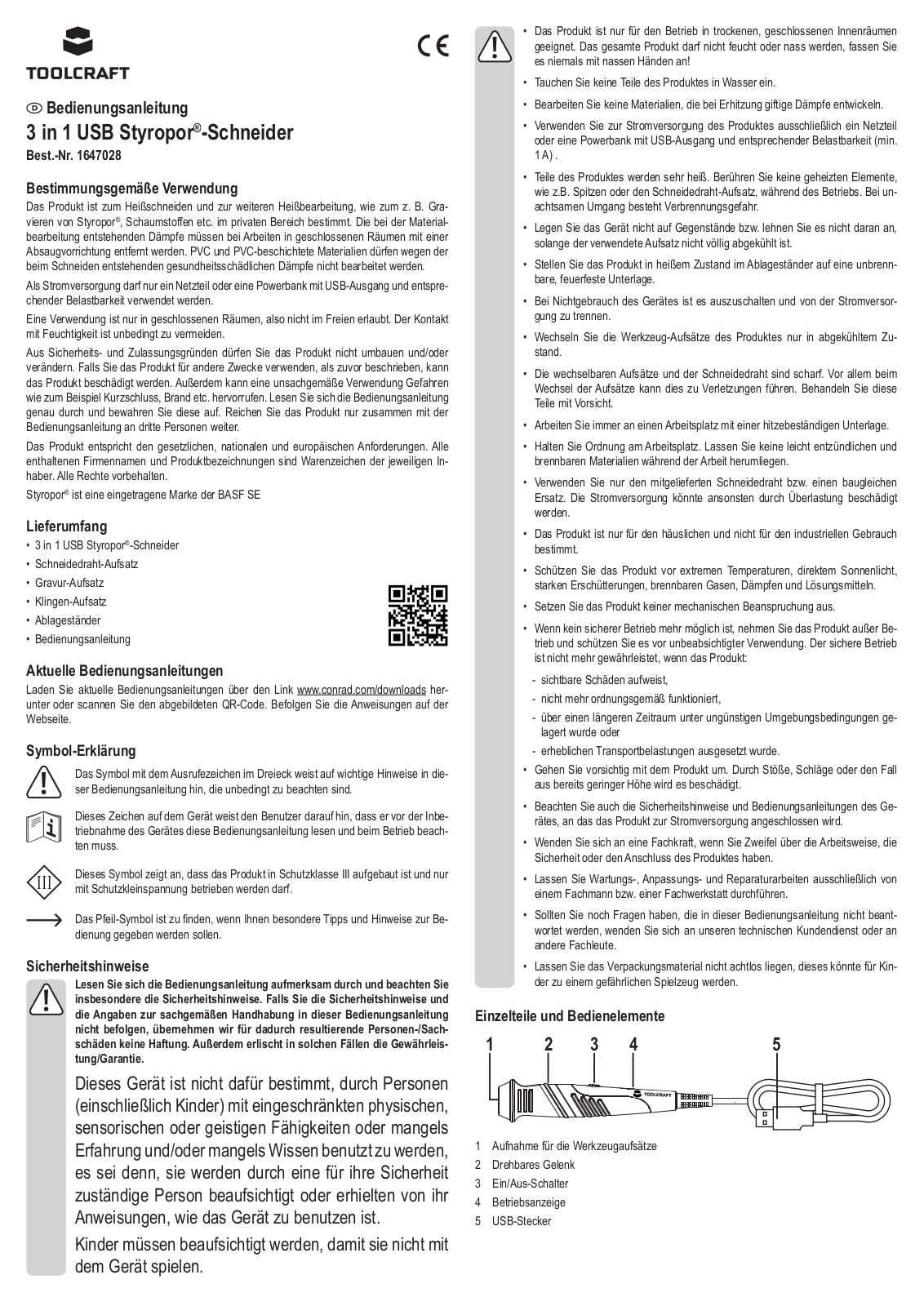 TOOLCRAFT TC-FC-USB User guide