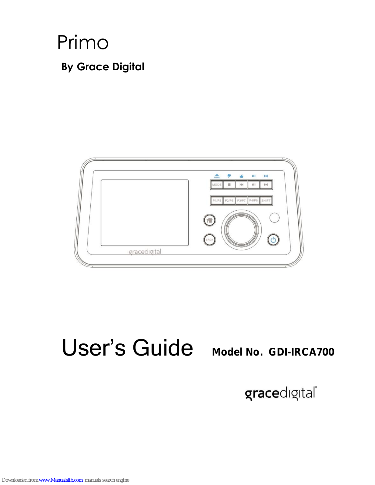 Grace Digital Primo GDI-IRCA700 User Manual