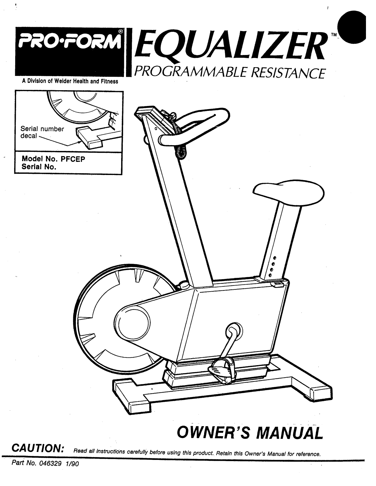 ProForm PFCEP0 User Manual