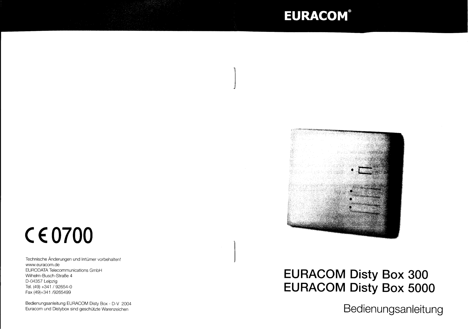 EURACOM Disty Box 300, Disty Box 5000 User guide