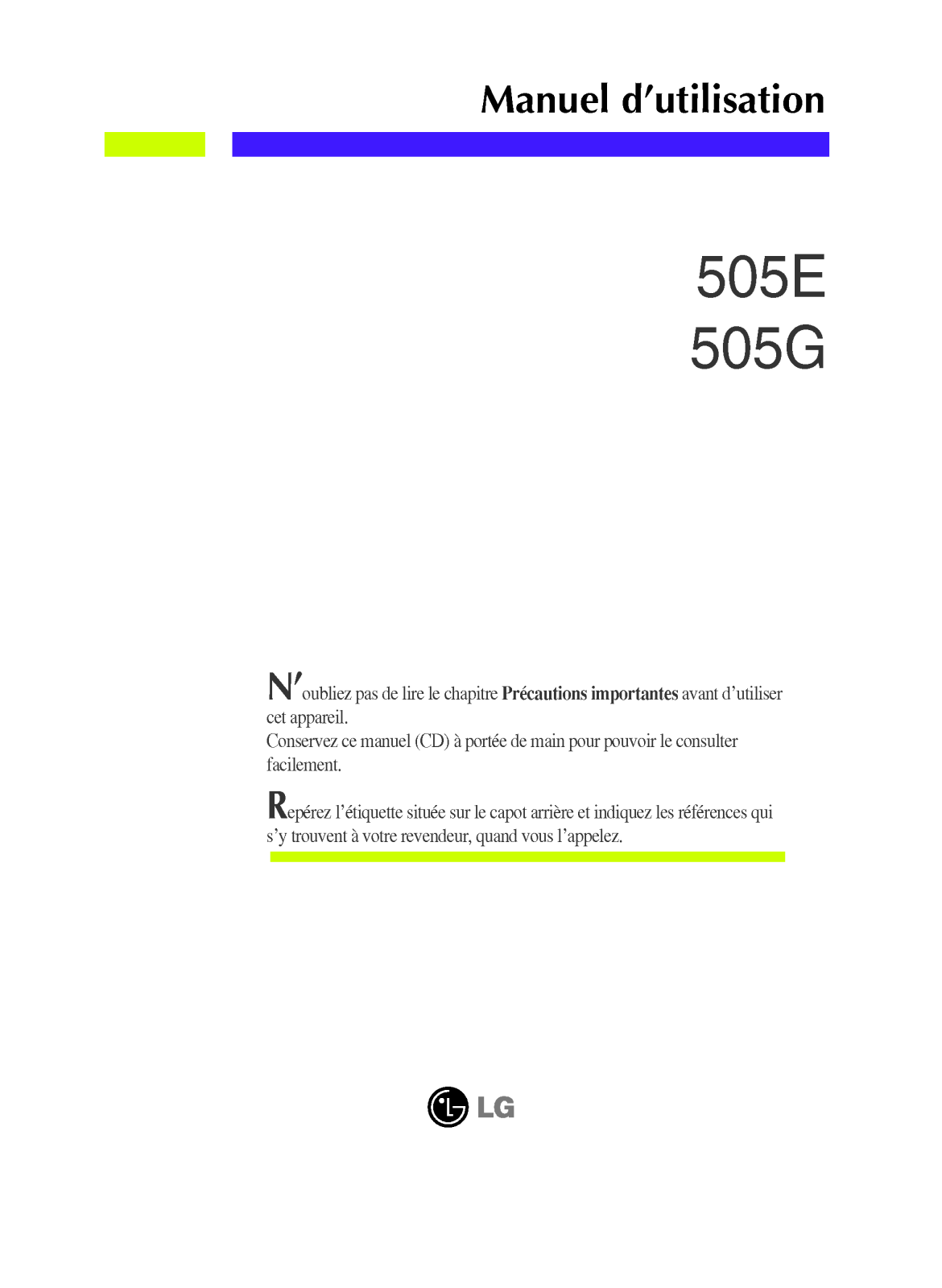 LG 505G User Manual