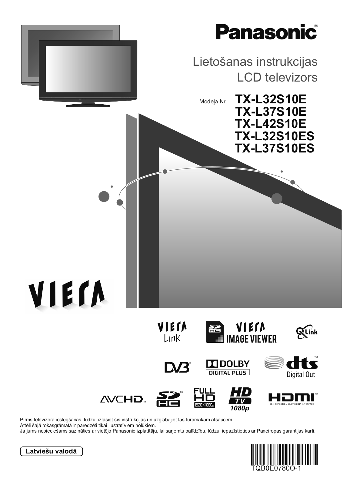 PANASONIC TX-L37S10ES, TX-L42S10E, TX-L32S10E, TX-L37S10E, TX-L32S10ES User Manual