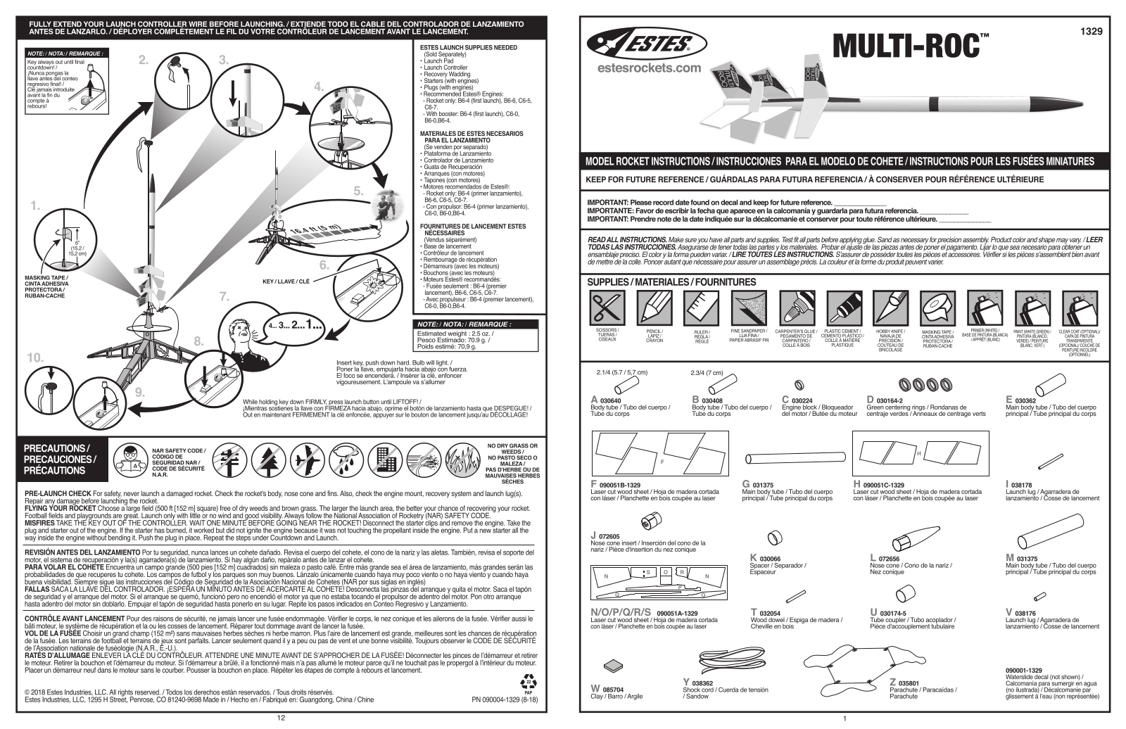 Estes Multi-Roc, 1329 User guide - ManualMachine.com