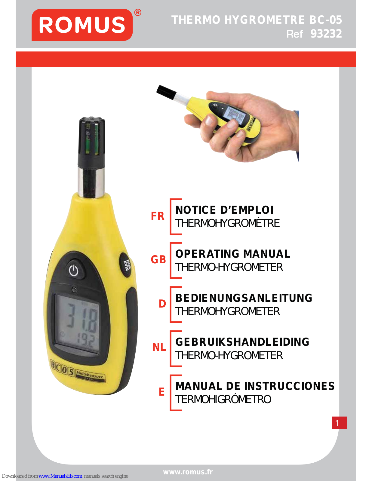 Romus BC-05, 93232 Operating Manual - ManualMachine.com