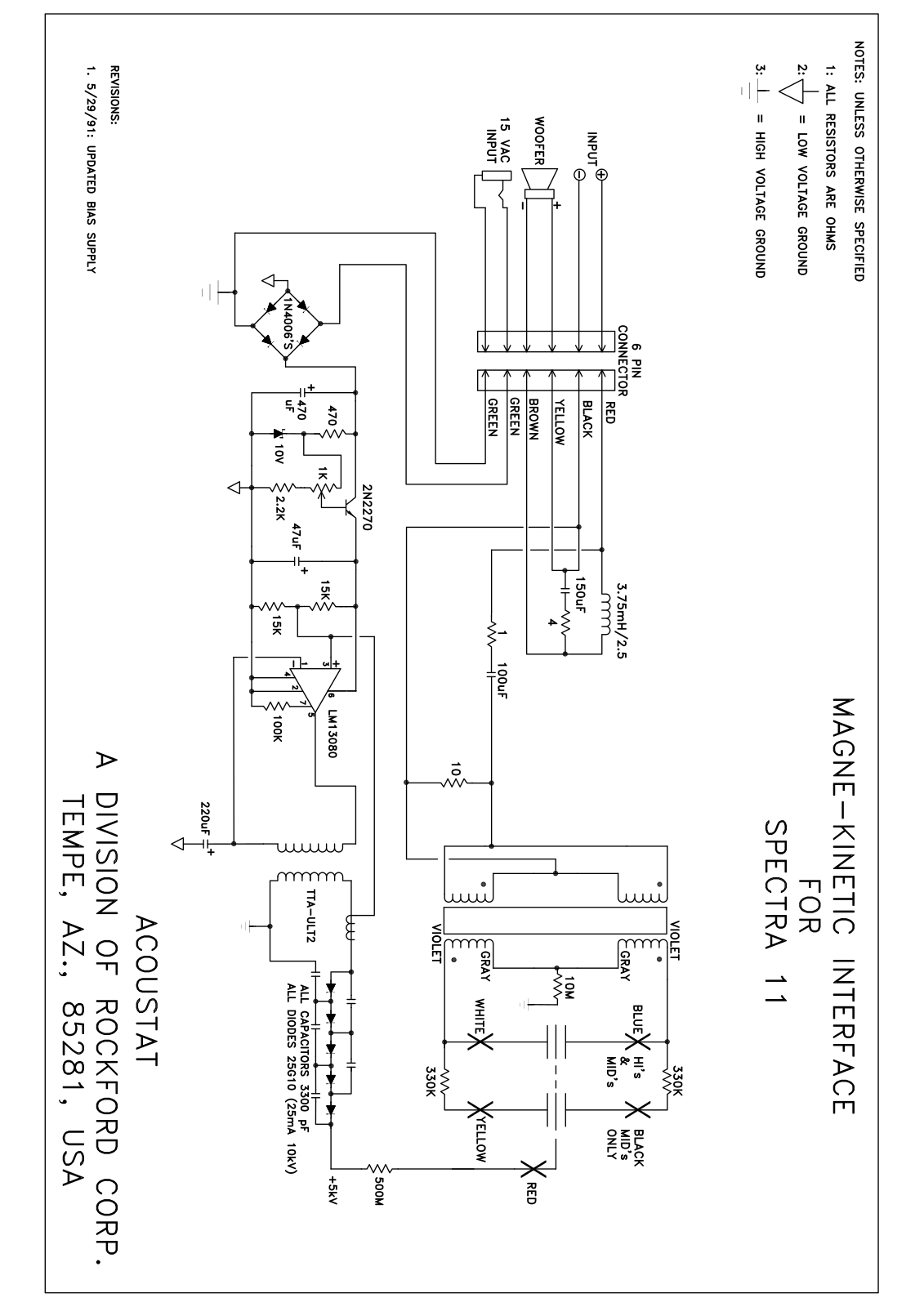 Acoustat Spectra 11 Schematic