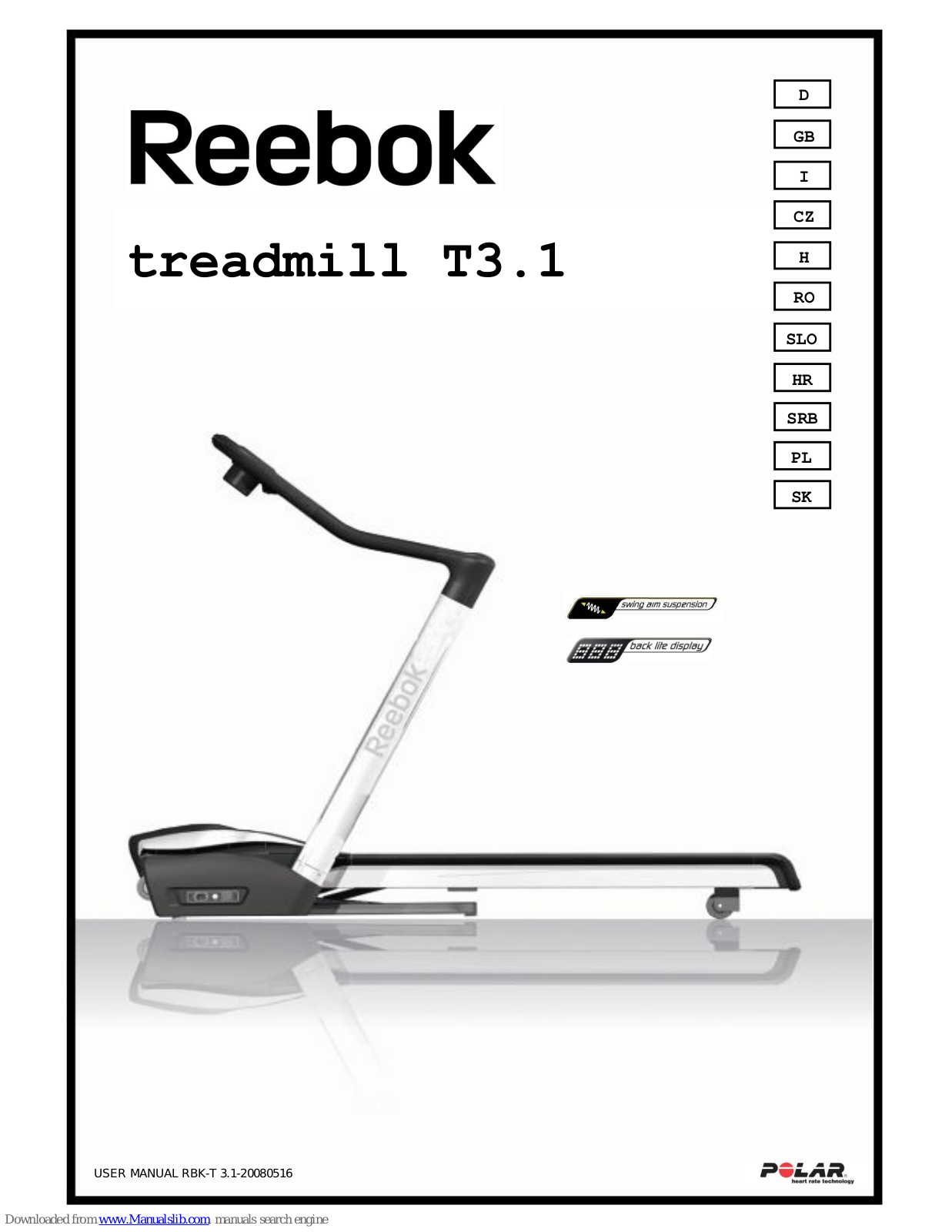 Reebok RBK-T3.1, T5.1, T3.1 User Manual